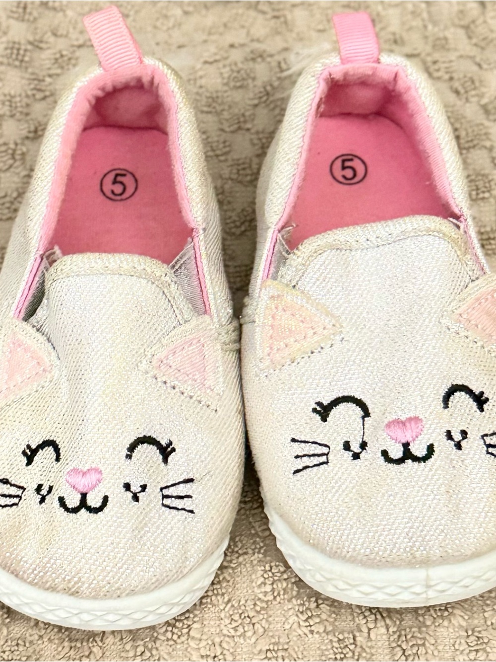 Girls' Sparkle Cat Slip-On Shoes - Pink Lining